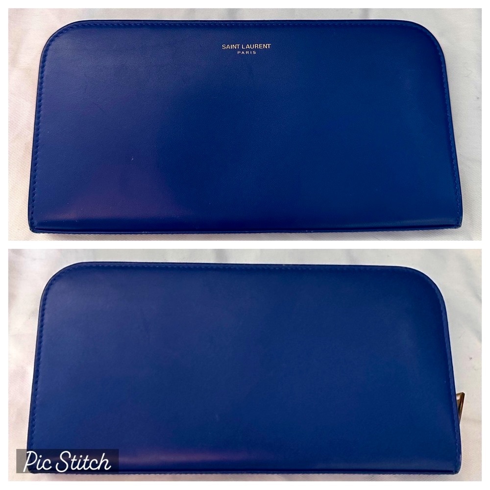 Saint Laurent slim zip wallet rich cobalt BLUE!